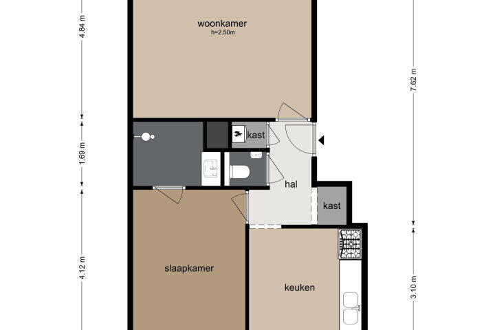 Plattegrond – Von Zesenstraat 360, Amsterdam
