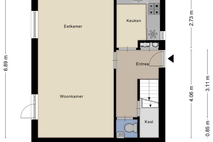 Plattegrond – Voorbroodstraat 27, Arnhem