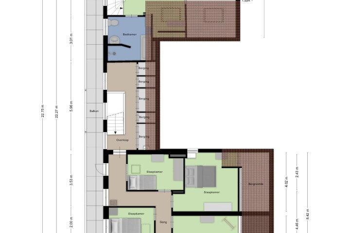 Plattegrond – Vosberg 6, Kruisland
