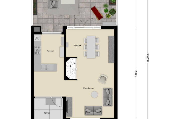 Plattegrond – Vrouwemadestraat 56, Roosendaal