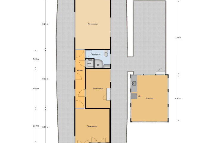 Plattegrond – Waalbandijk 70, Beneden-Leeuwen