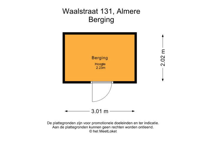 Plattegrond – Waalstraat 131, Almere