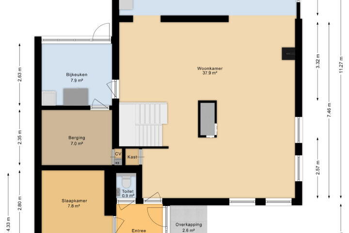 Plattegrond – Waardeel 1 H, Steenwijk