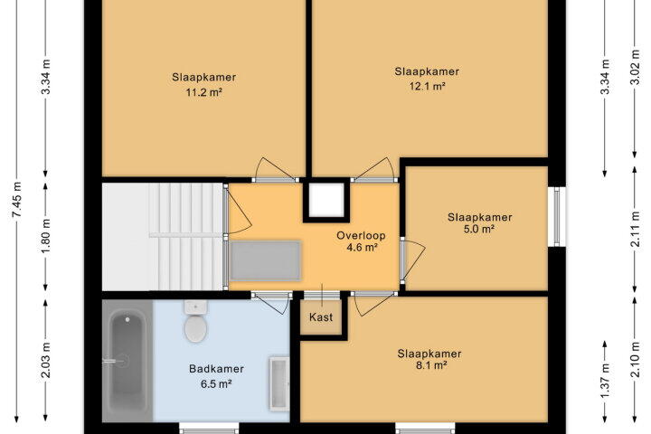 Plattegrond – Waardeel 1 H, Steenwijk