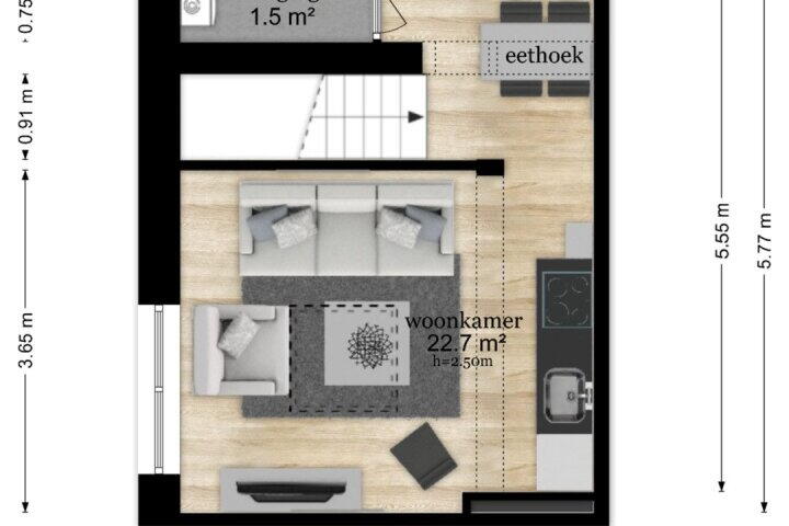 Plattegrond – Walplantsoen 14 b, Wijk bij Duurstede
