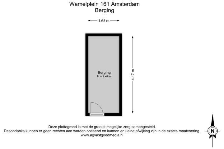 Plattegrond – Wamelplein 161, Amsterdam