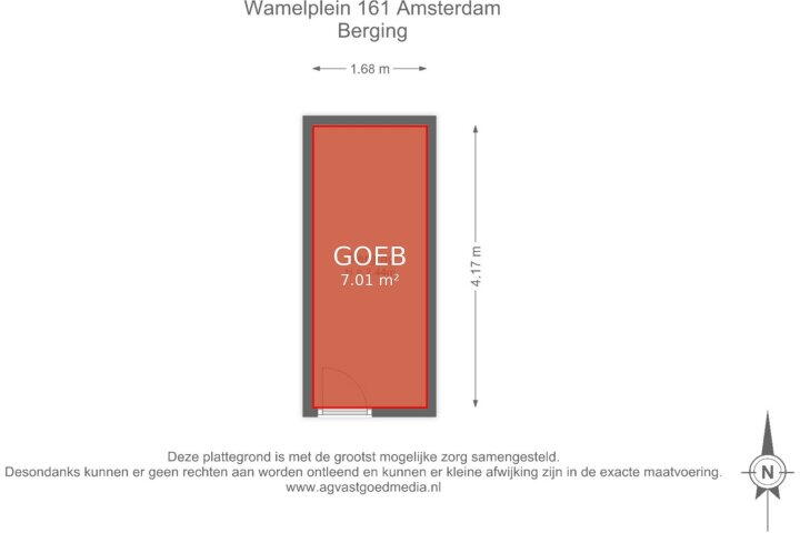 Plattegrond – Wamelplein 161, Amsterdam