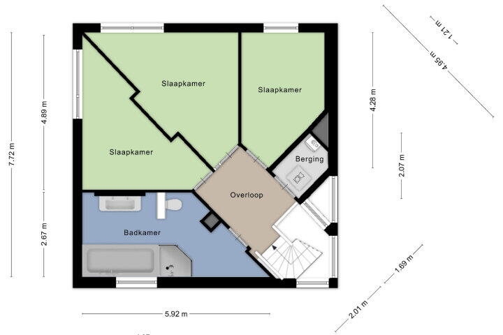 Plattegrond – Waterdriebladlaan 49, Enschede