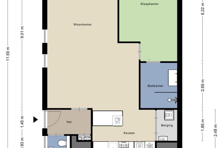 Plattegrond – Waterhof 23, Heemstede