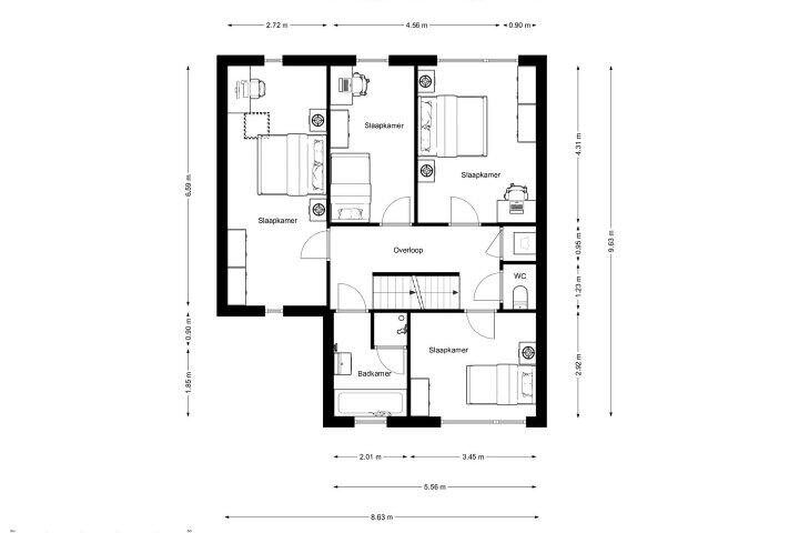 Plattegrond – Waterland 45, Drachten