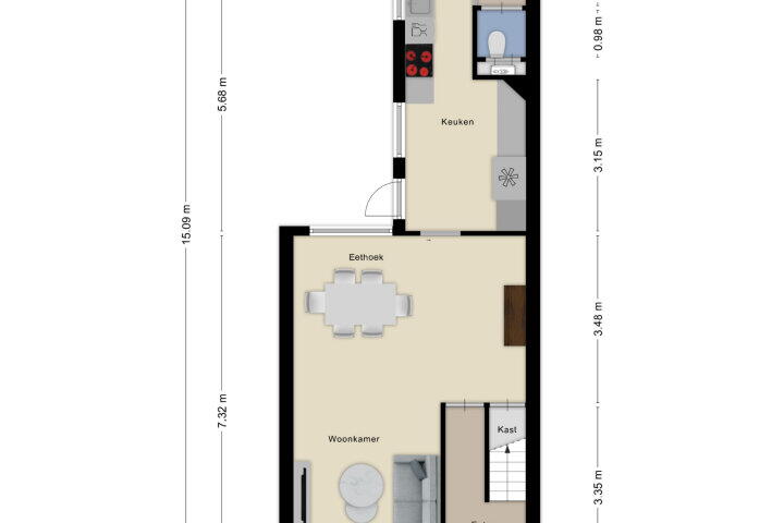 Plattegrond – Waterstraat 112, Roosendaal