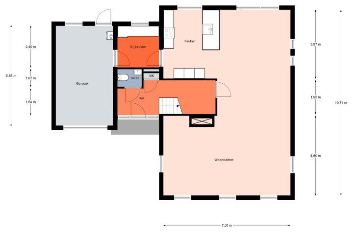 Plattegrond – Weegbree 20, Leek
