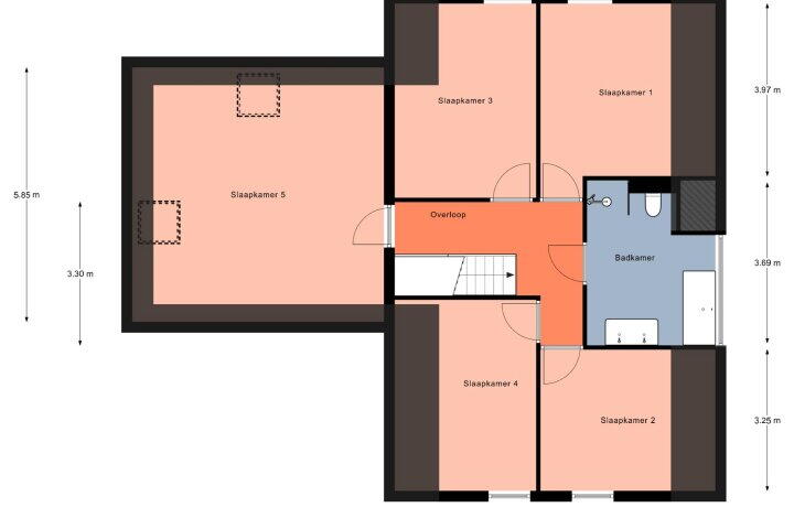 Plattegrond – Weegbree 20, Leek