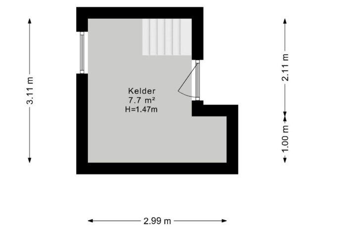 Plattegrond – Weerdingerkanaal ZZ 21, Nieuw-Weerdinge