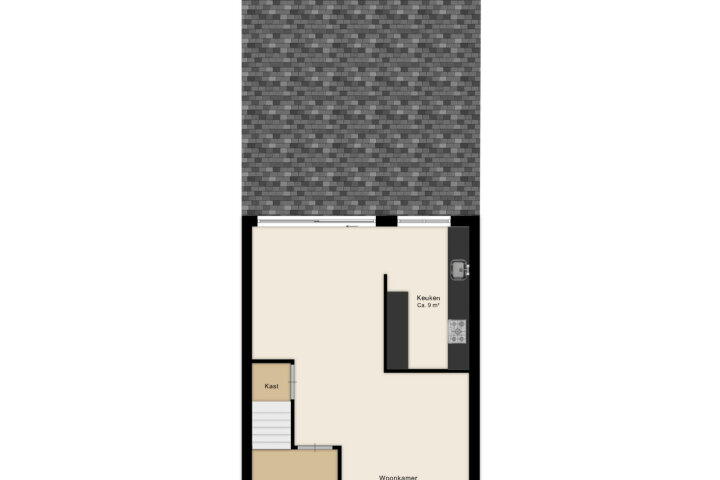 Plattegrond – Weserstraat 5, Assen