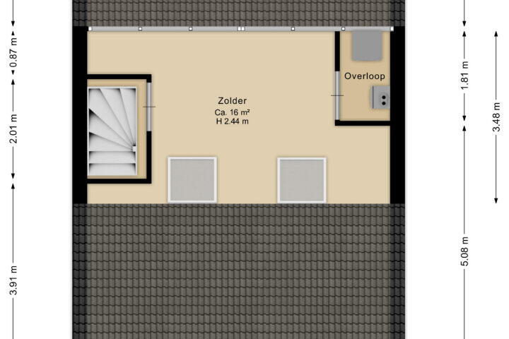 Plattegrond – Weserstraat 5, Assen