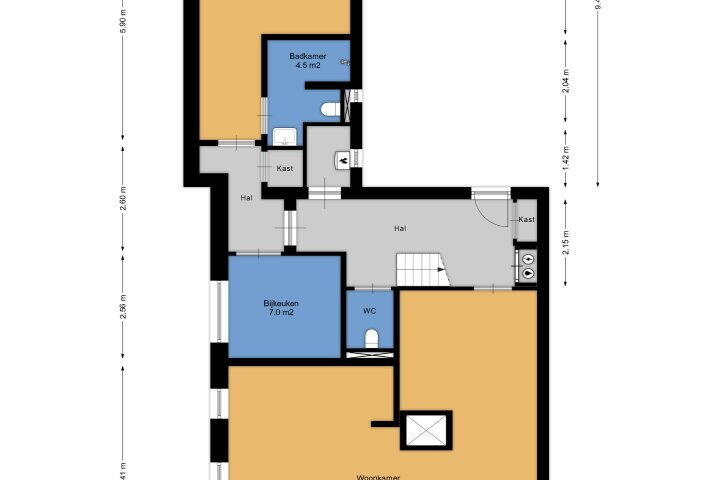 Plattegrond – Westeinde 320, Vriezenveen