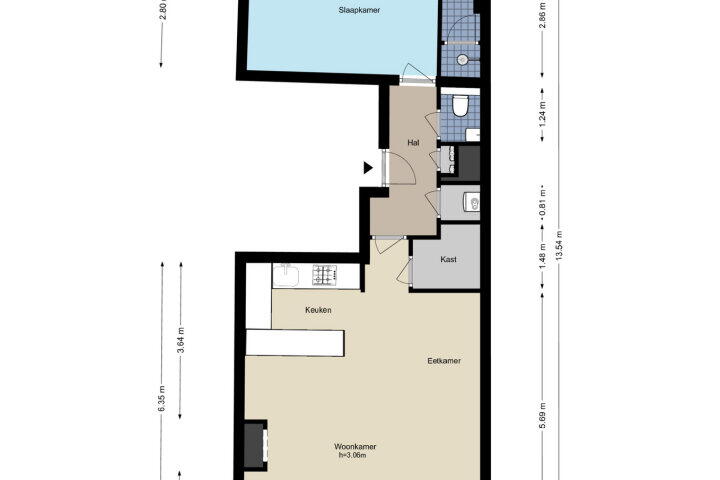 Plattegrond – Westermarkt 15 A, Amsterdam