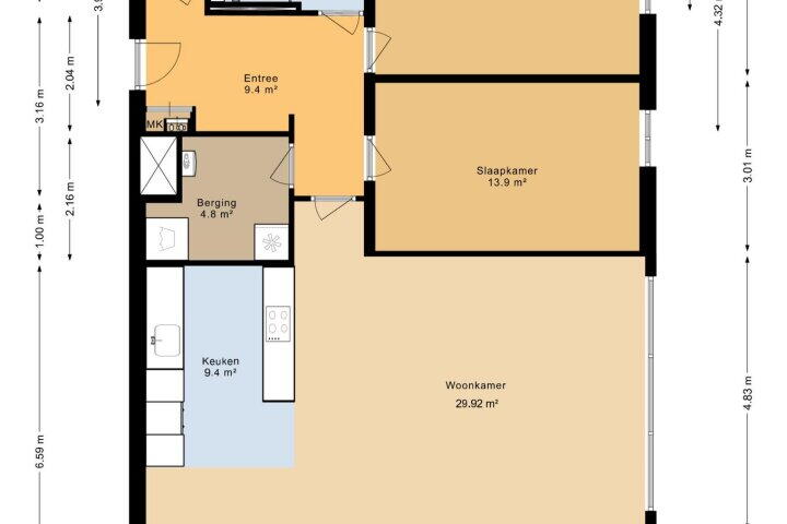 Plattegrond – Westerstraat 19 H, Roden