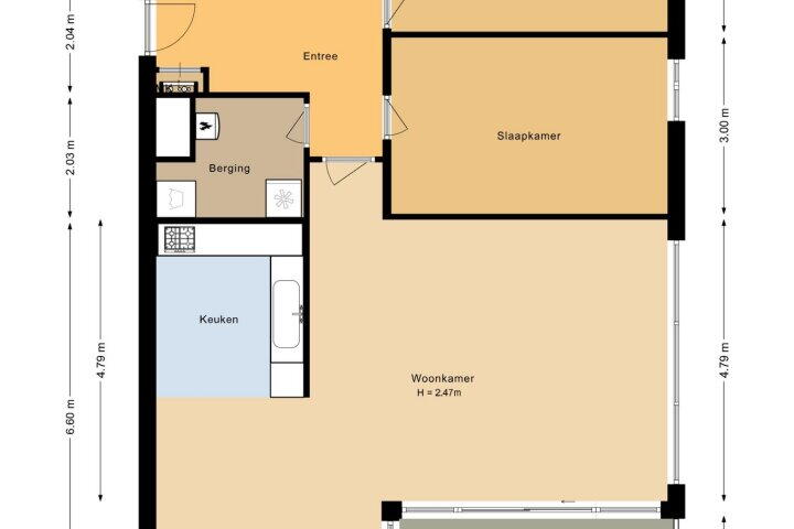 Plattegrond – Westerstraat 19 H, Roden
