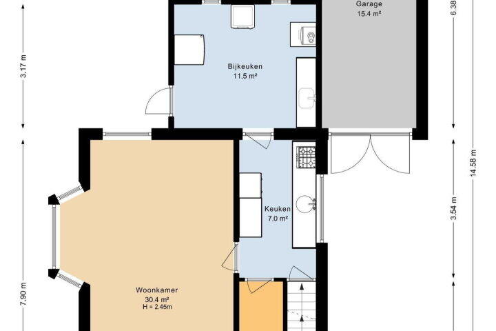 Plattegrond – Westerstraat 39, Roden
