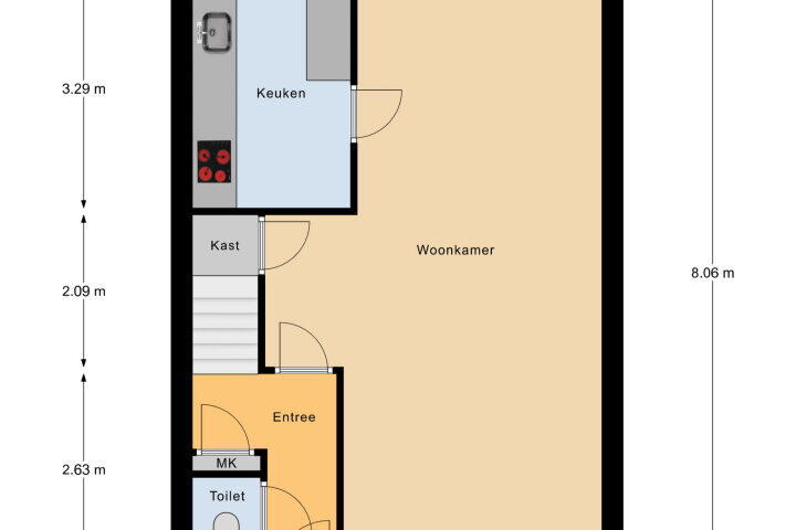 Plattegrond – Westmede 37, Middelburg