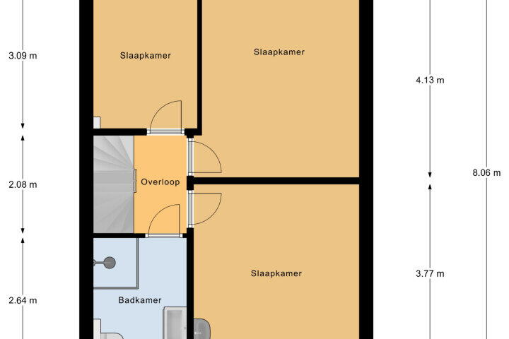 Plattegrond – Westmede 37, Middelburg