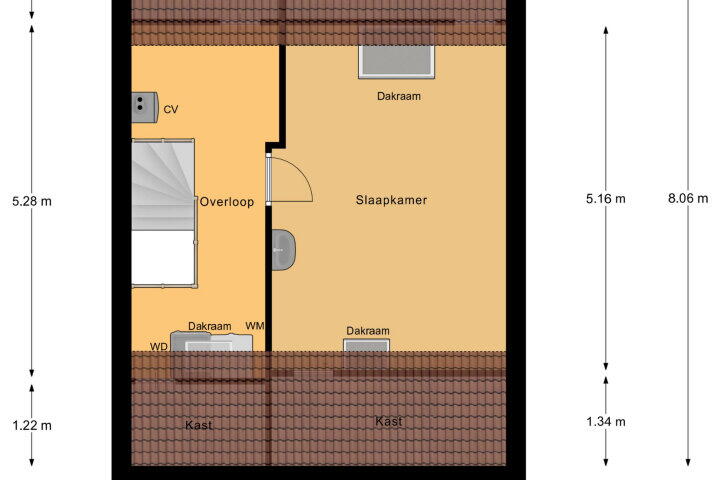 Plattegrond – Westmede 37, Middelburg