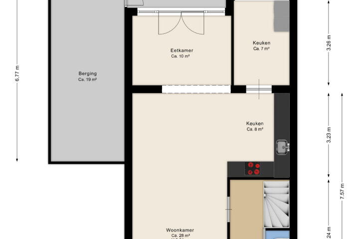 Plattegrond – Westrupstraat 4, Assen