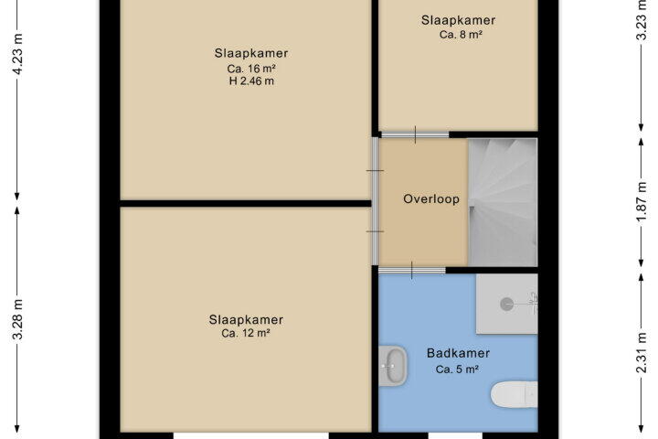 Plattegrond – Westrupstraat 4, Assen