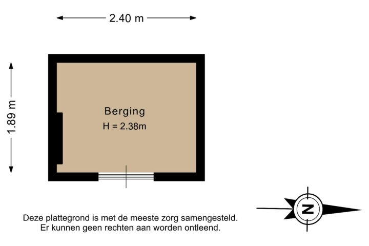 Plattegrond – Weteringdwarsstraat 15, Meppel