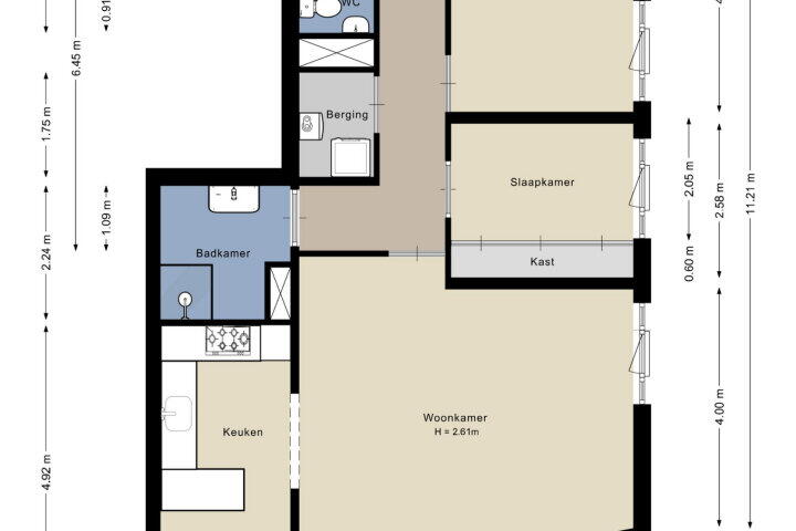 Plattegrond – Weteringkade 203, Amersfoort