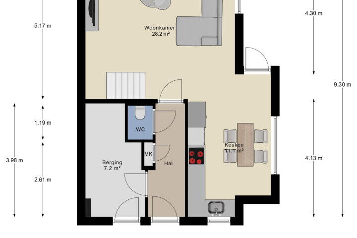 Plattegrond – W.F. Hermansstraat 106, Arnhem