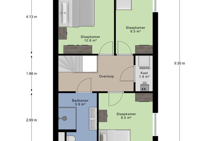 Plattegrond – W.F. Hermansstraat 106, Arnhem