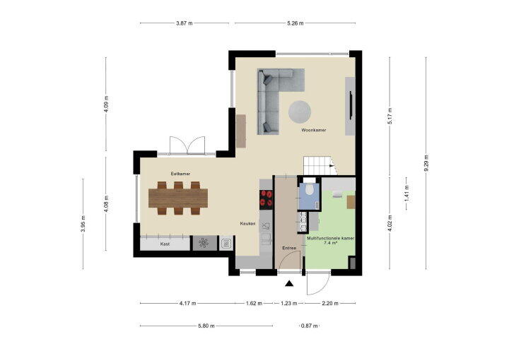 Plattegrond – W.F. Hermansstraat 80, Arnhem