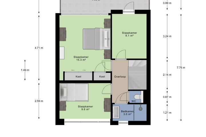 Plattegrond – Wielewaalstraat 5, Arnhem