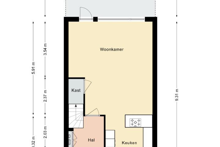 Plattegrond – Wiel Ringenslaan 77, Landgraaf