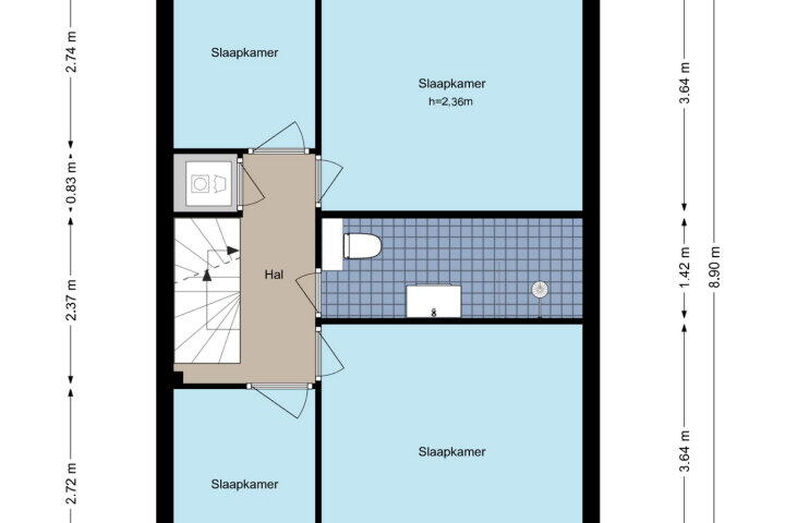 Plattegrond – Wieringerstraat 17, Amstelveen