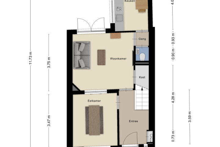 Plattegrond – Wijksestraat 11, Heusden