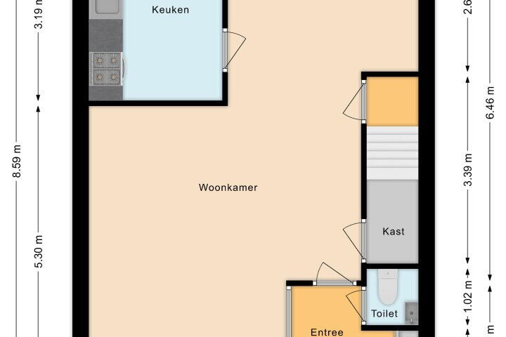 Plattegrond – Wikkestraat 89, Alphen aan den Rijn