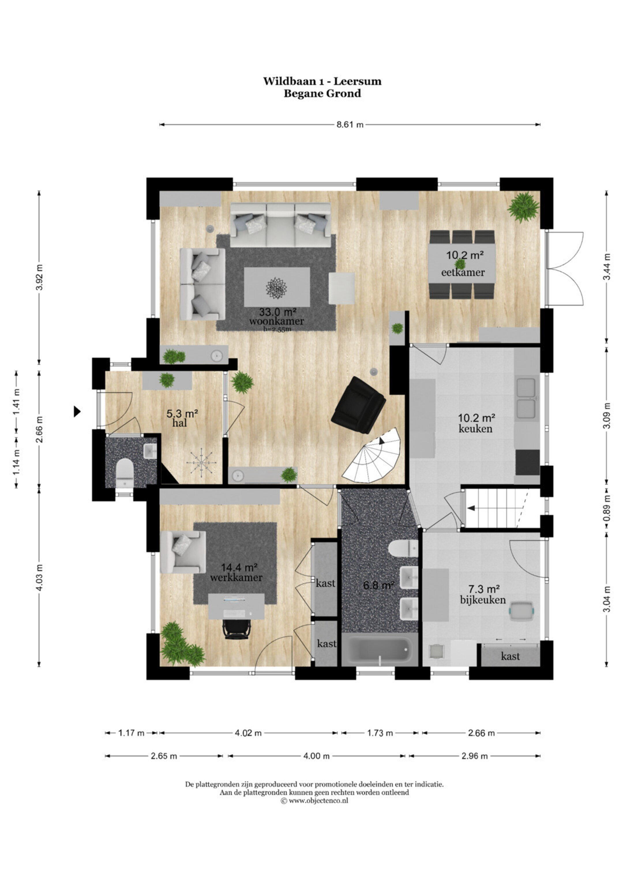 Plattegrond 1 - Wildbaan 1, Leersum