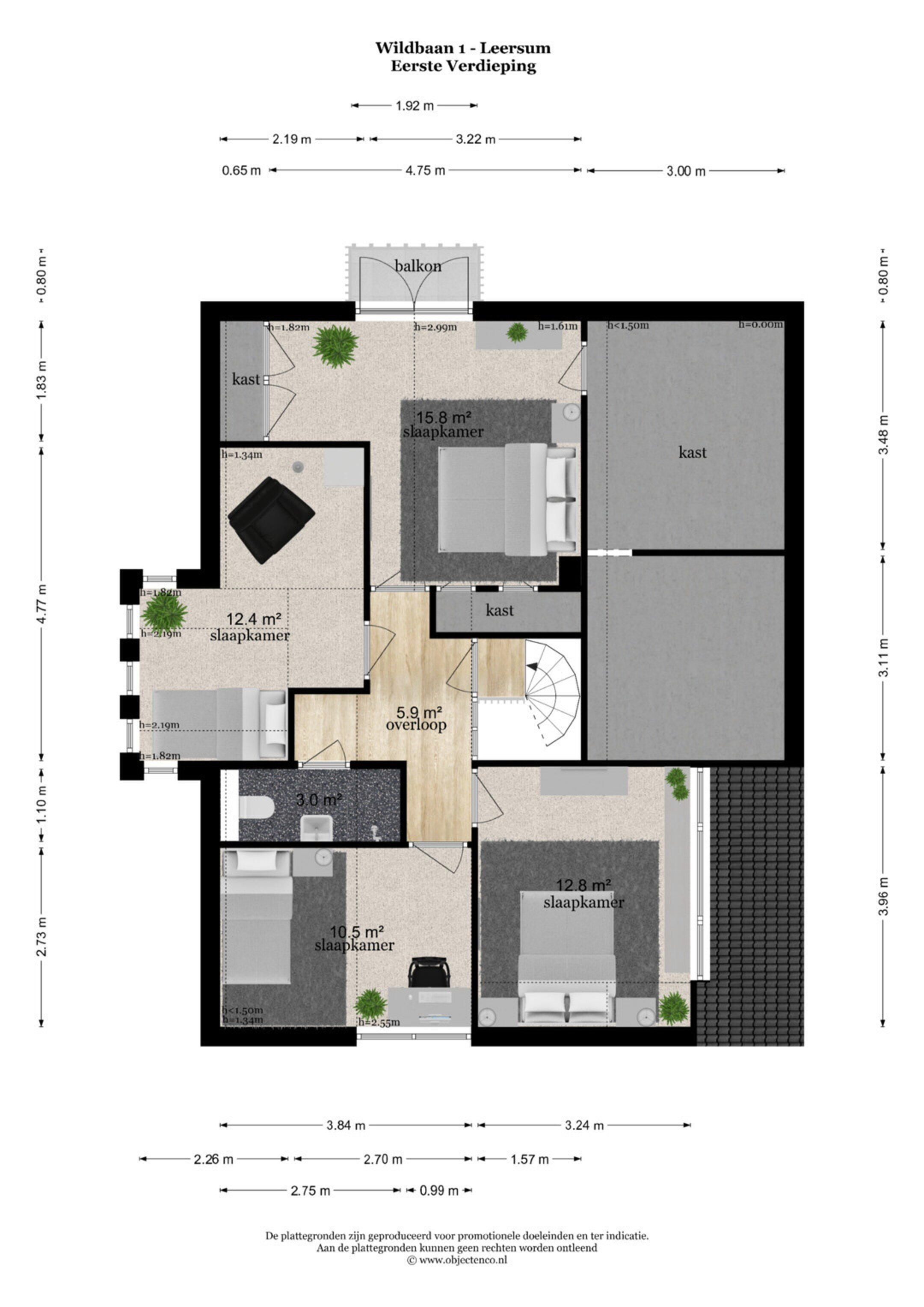 Plattegrond 4 - Wildbaan 1, Leersum
