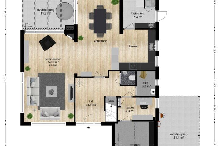 Plattegrond – Wildbaan 9, Leersum