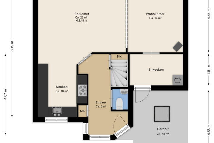 Plattegrond – Wilgenbeemd 4, Assen