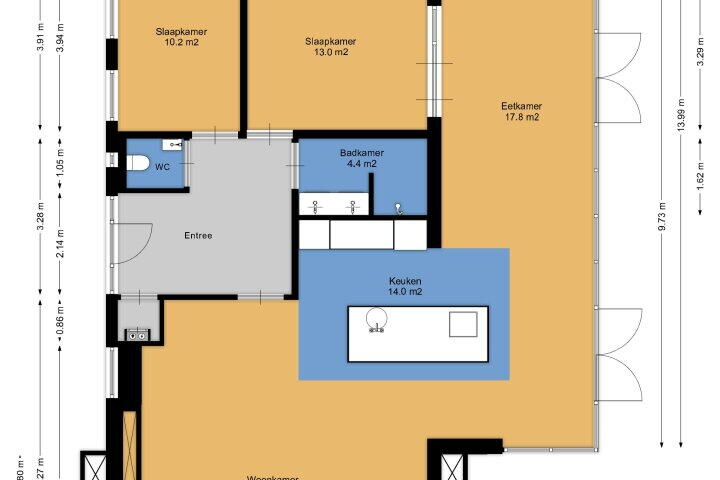 Plattegrond – Wilgencamp 17, Hoogeveen