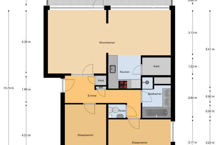 Plattegrond – Wilgenstraat 136, Oost-Souburg