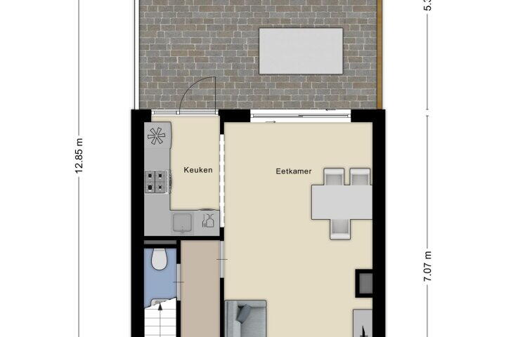 Plattegrond – Wilgenstraat 65, Haarlem