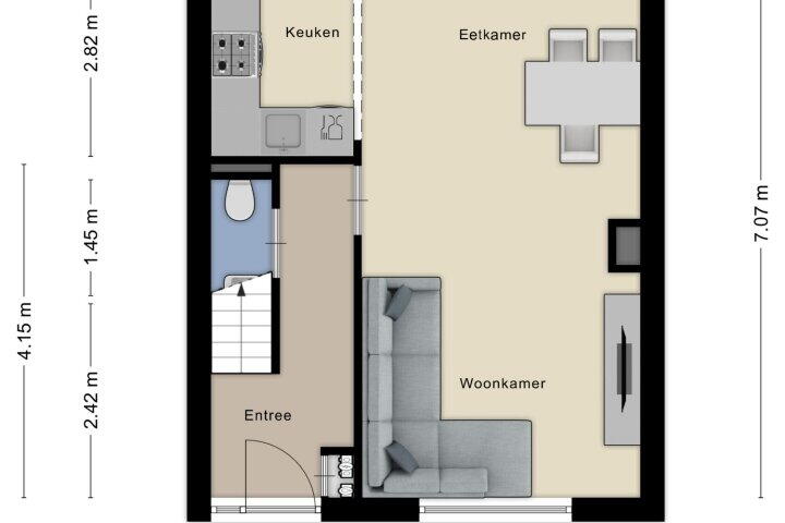 Plattegrond – Wilgenstraat 65, Haarlem