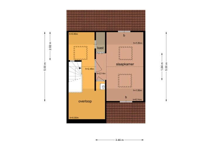 Plattegrond – Wilgenstuk 48, Hardenberg