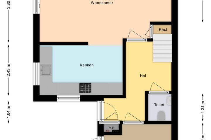 Plattegrond – Wilgeroosje 14, Sneek